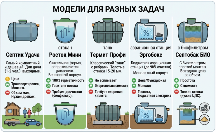 Рейтинг бюджетных септиков