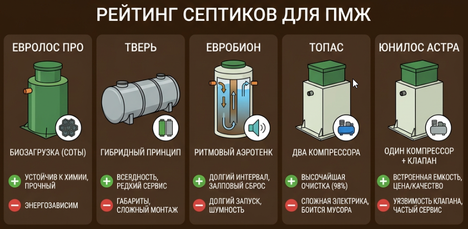 Рейтинг септиков для постоянного проживания в частном загородном доме.