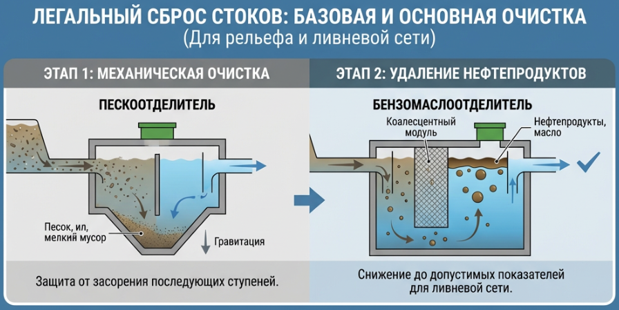 Базовая и основная очистка стоков