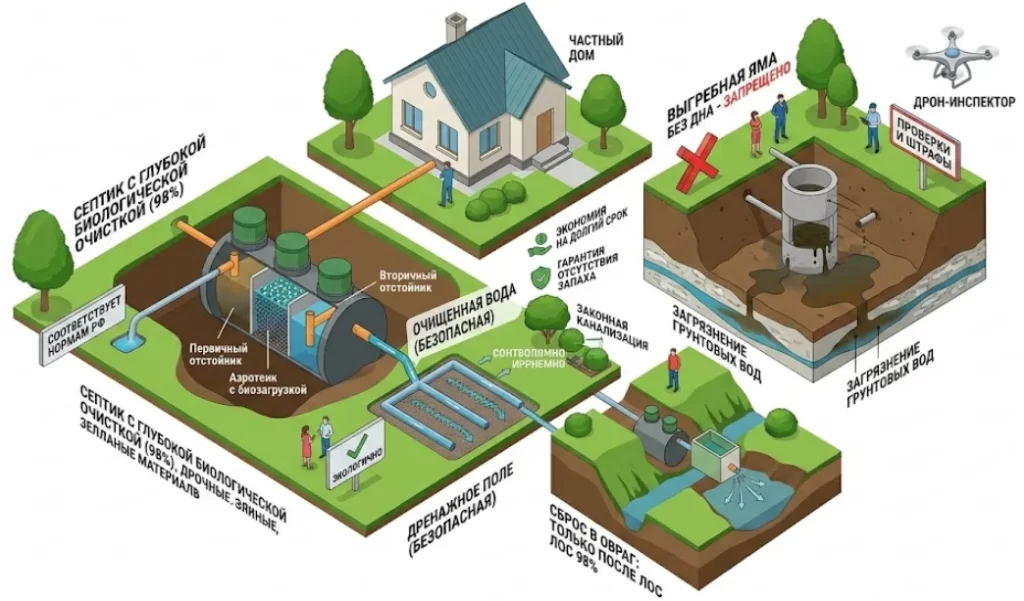 Штрафы за выгребную яму без дна