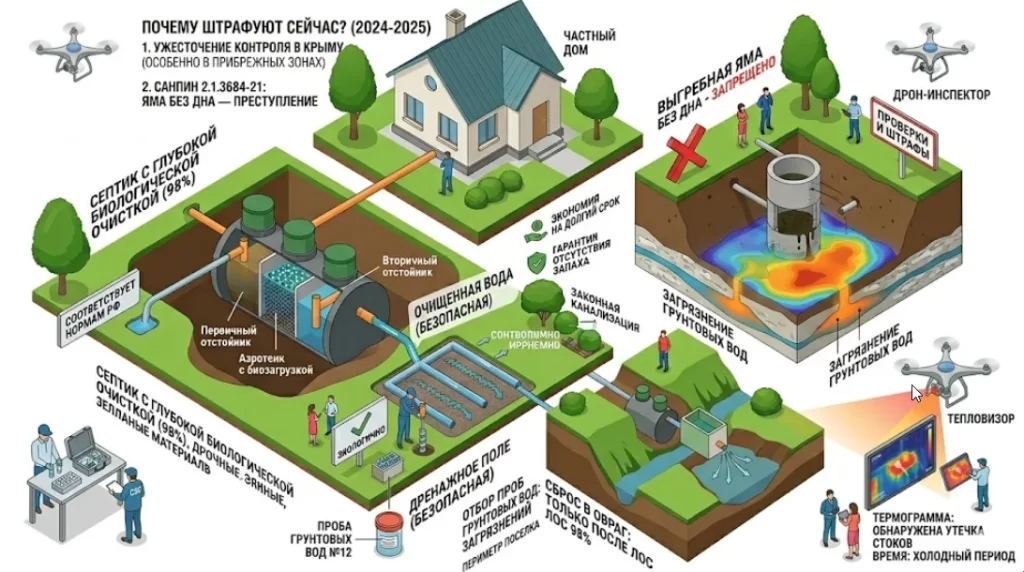 Почему начали штрафовать за выгребную яму