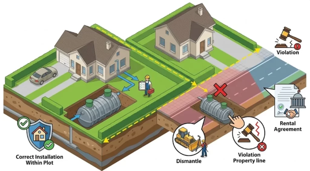 Мантаж септика за пределами участка
