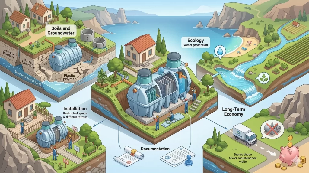 Почему пластиковый септик лучше бетонных колец