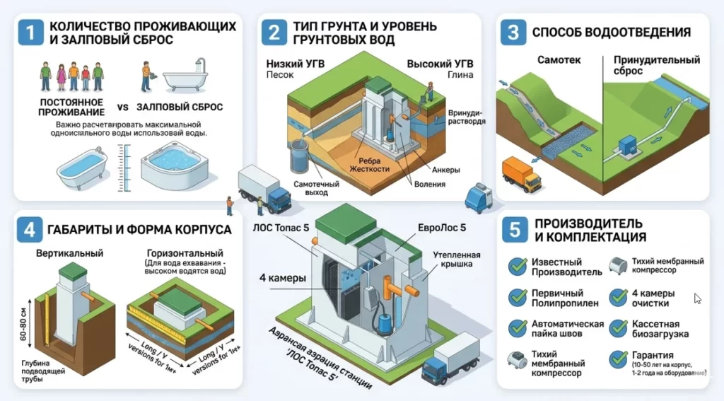 Выбор станции аэрации (септик или ЛОС)