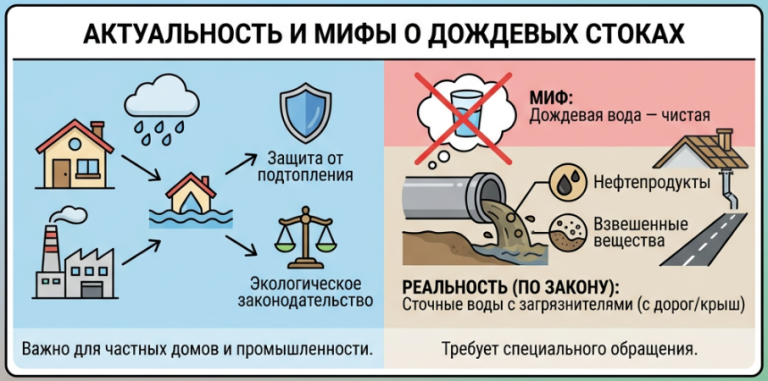 Ливневые стоки - мифы о дождевой воде