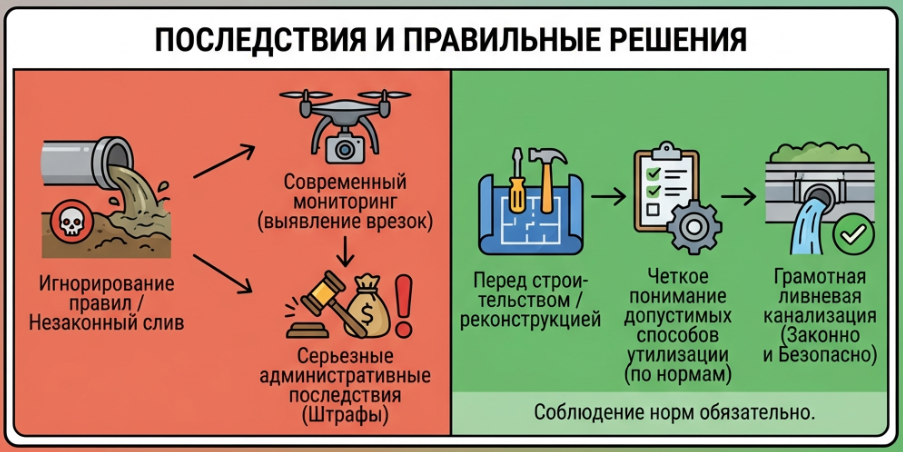 Последствия и правильные решения отвода ливневых стоков