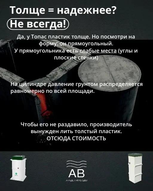 толщина пластика в септиках