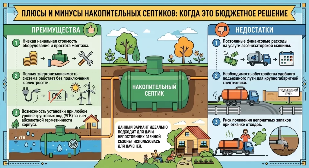 накопительные септики: плюсы и минусы