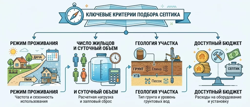критерии подбора септика