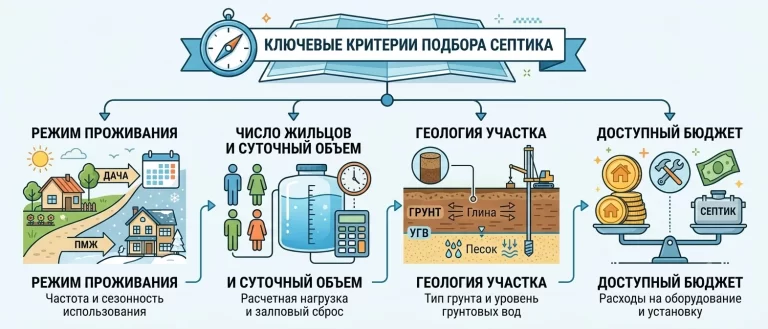 критерии подбора септика