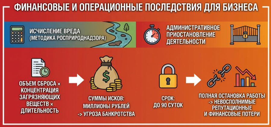 Штрафы и предупреждения за слив стоков для организаций и бизнеса.