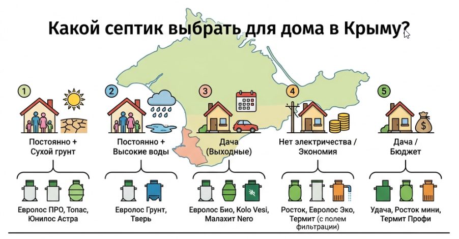 как выбрать септик в Крыму