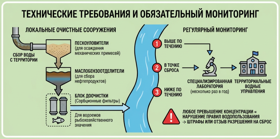 Требования к сбору ливневых стоков в море или реку
