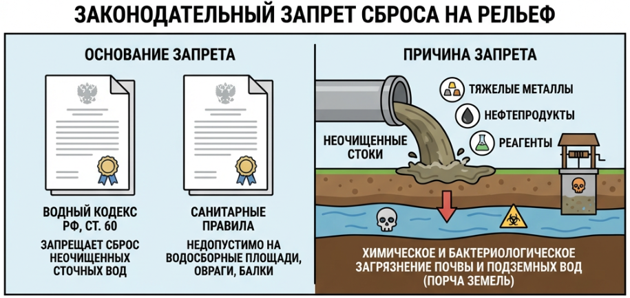 Сброс на рельеф запрещен законом